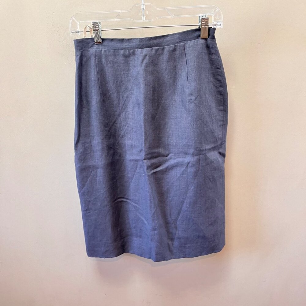 Country Road Womens Blue Linen‎ Blend Pencil Skirt Size 6